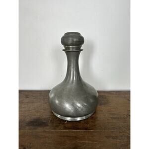 Vintage MCM Pewter Decanter with Stopper – Mid Century Modern Barware Cocktail
